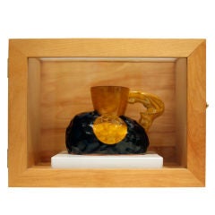 Ken Price: Wooden Case Wall or shelf Mounted Cup Sculpture