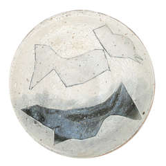 Peter Voulkos Early Stencil Cut-Out Plate, Bird with Shadow