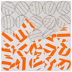 Jim Melchert - "Score and Performance Series"  Orange on Porcelain Tile