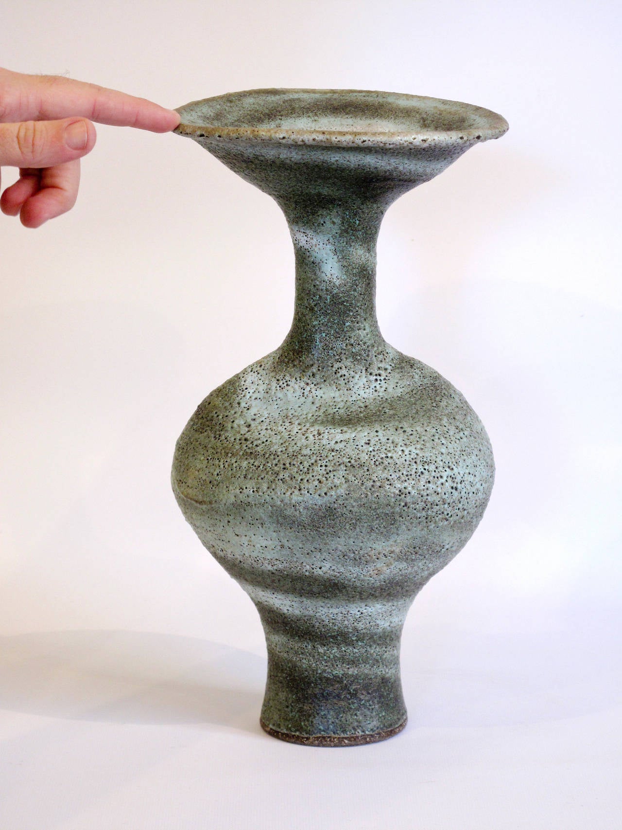 Lucie Rie Elegant Large Vase with Flaring Lip In Excellent Condition In Berkeley, CA