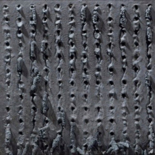 Richard Carter: Wall Sculpture, Melted Nail Tiles, Black For Sale 1