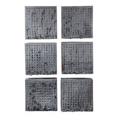 Richard Carter: Wall Sculpture, Melted Nail Tiles, Black