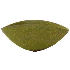 Beatrice Wood: Chartreuse Bowl with Volcanic Glaze