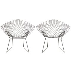 Pair of Mid Century Modern Bertoia Diamond Chairs