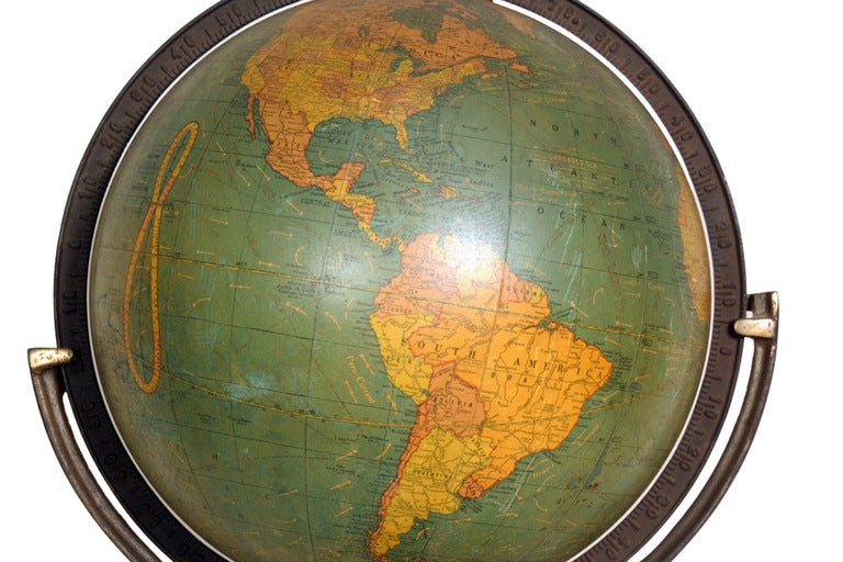American Vintage George F. Cram Lighted Terrestrial Globe