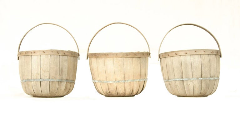 American Set of Three Antique Apple Baskets