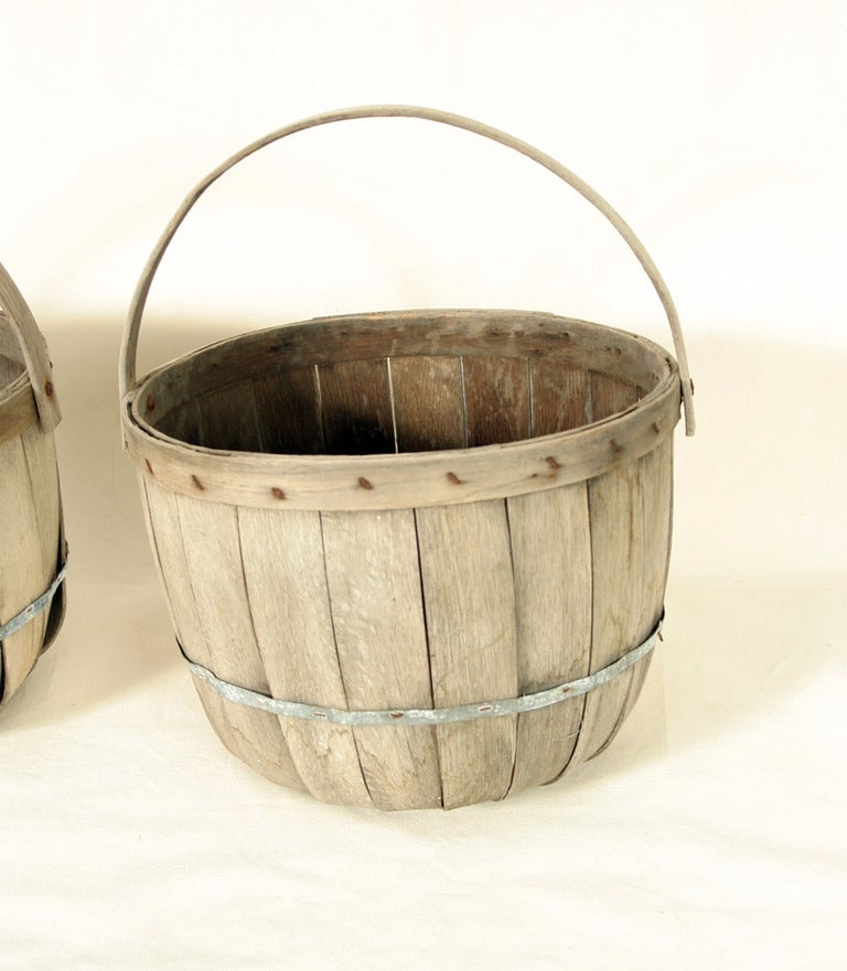 Folk Art Set of Three Antique Apple Baskets