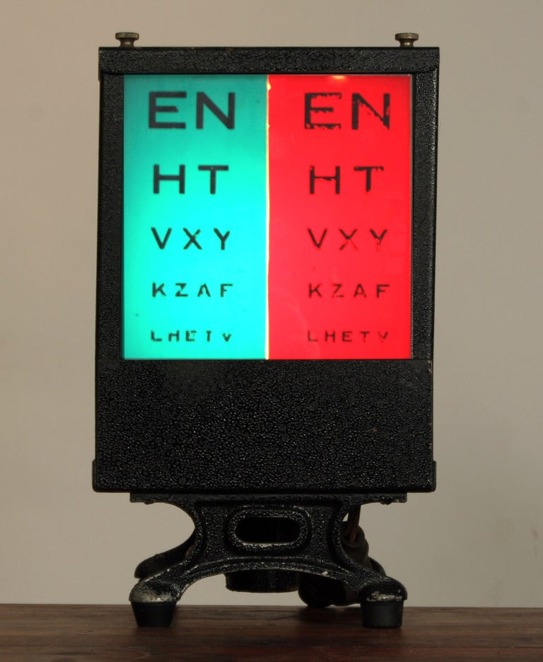 Mid-20th Century Vintage 1940s Optician's Lighted Electric Eye Chart