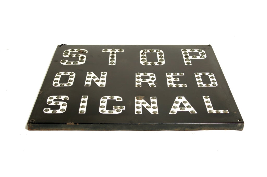 American Vintage Reflector Railroad Stop on Red Signal
