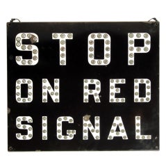 Vintage Reflector Railroad Stop on Red Signal