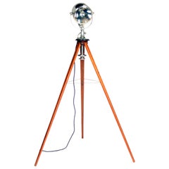Vintage 1940s Chrome Boat Light on Tripod Base
