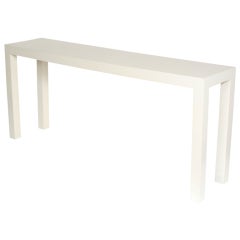 1970s White Lacquer Parsons Table