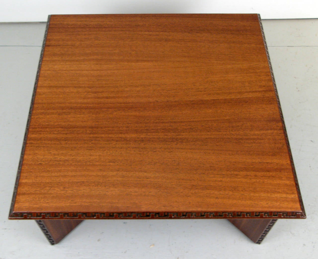 Frank Lloyd Wright Taliesin coffee table designed by Wright for Heritage Henredon in the 1950s. The has the Frank Lloyd Wright label.