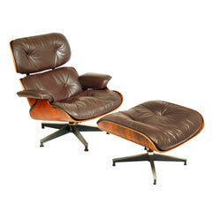 Leather and Rosewood Eames 670/671 Chair and Ottoman