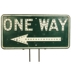 Vintage One Way Road Sign