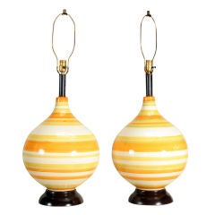 Pair of Glazed Ceramic Table Lamps
