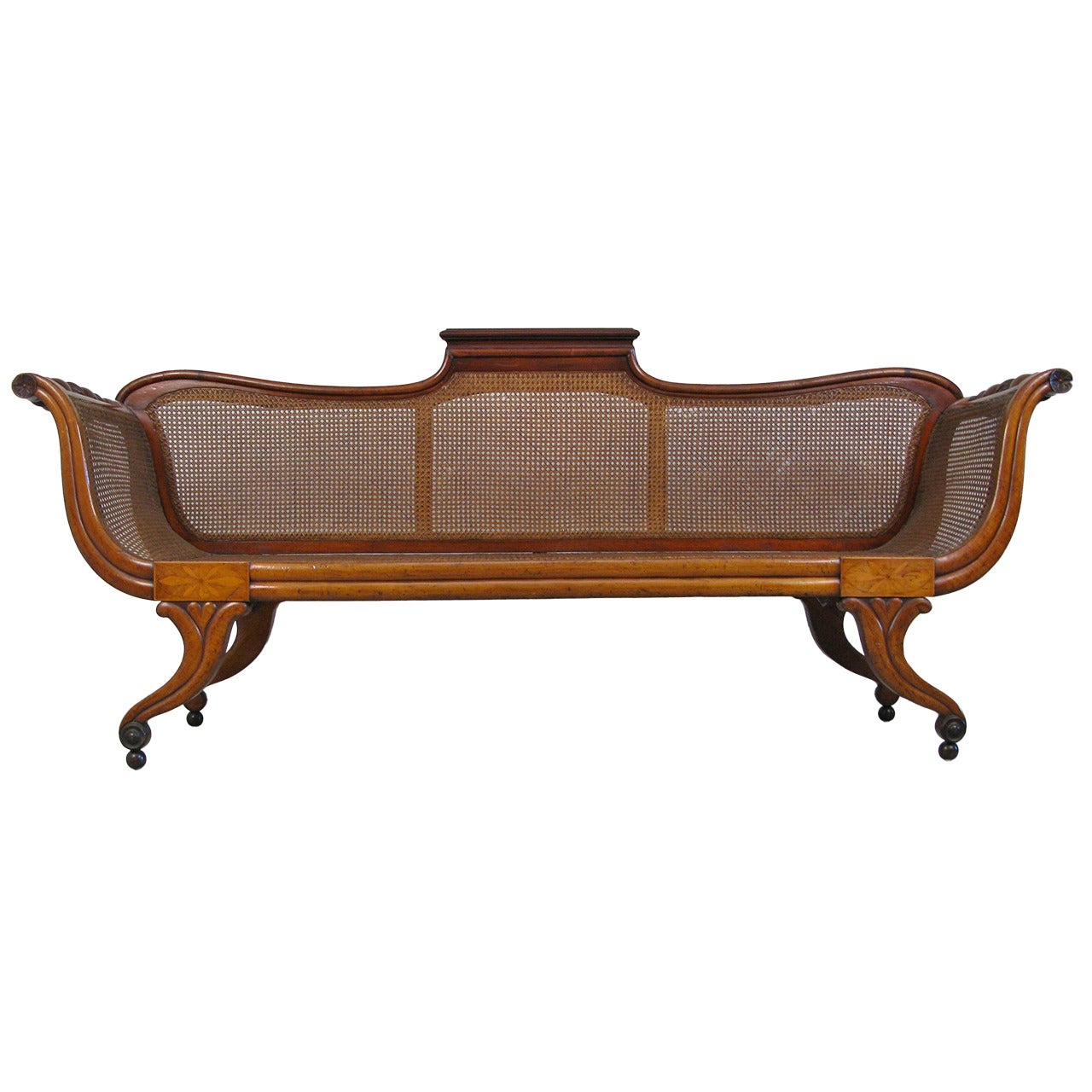 Spectacular 19th Century Anglo-Caribbean Caned Settee