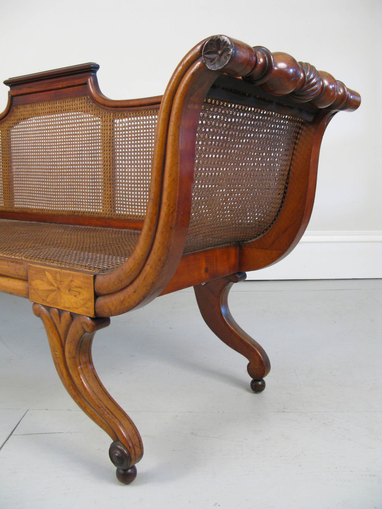Woodwork Spectacular 19th Century Anglo-Caribbean Caned Settee