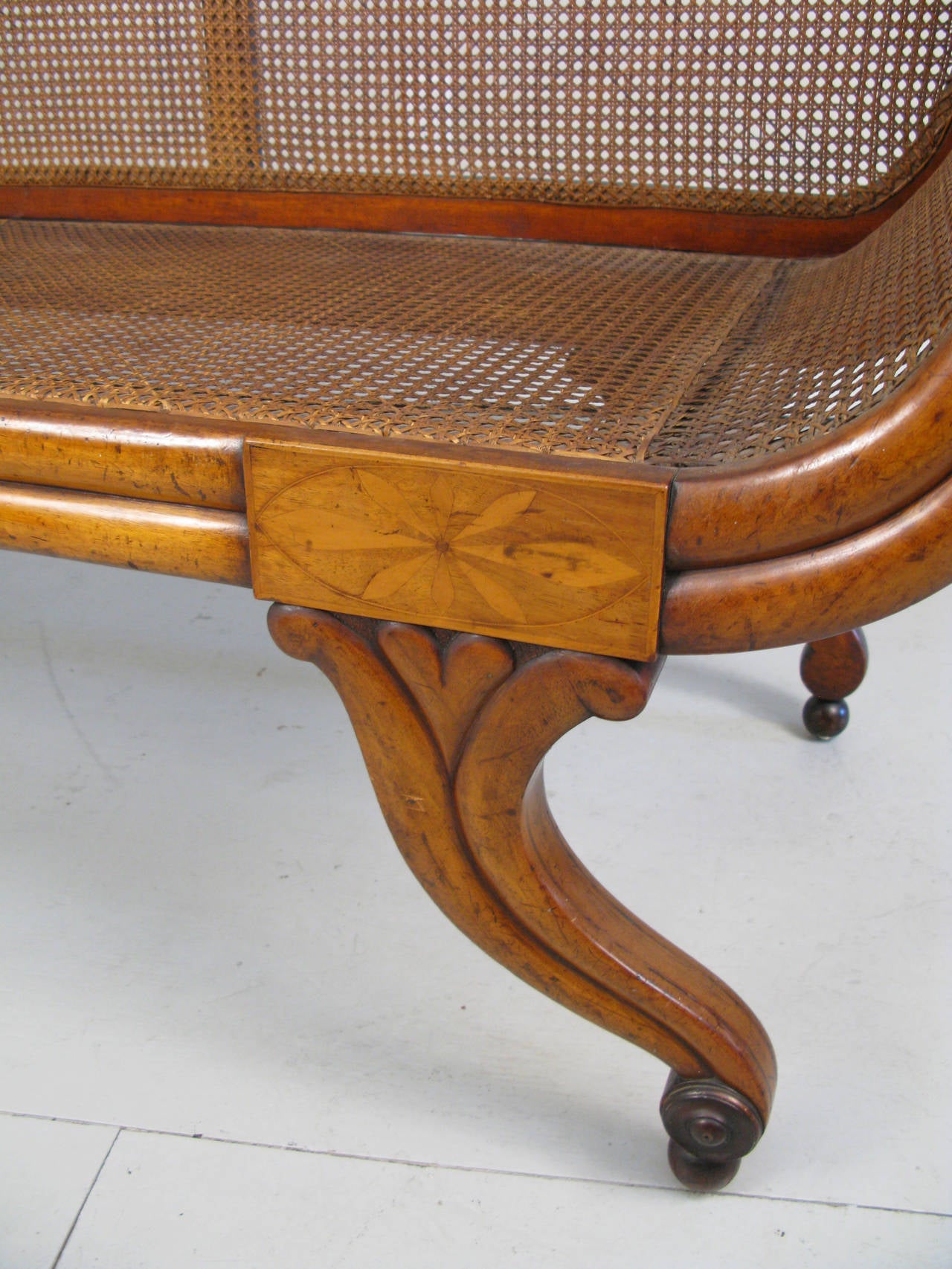 British Colonial Spectacular 19th Century Anglo-Caribbean Caned Settee