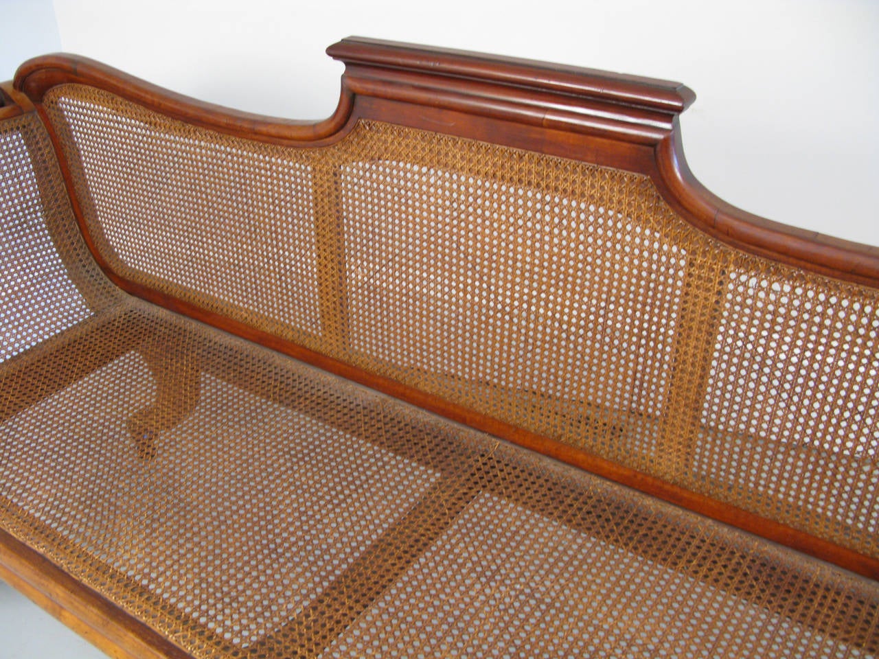 Mid-19th Century Spectacular 19th Century Anglo-Caribbean Caned Settee