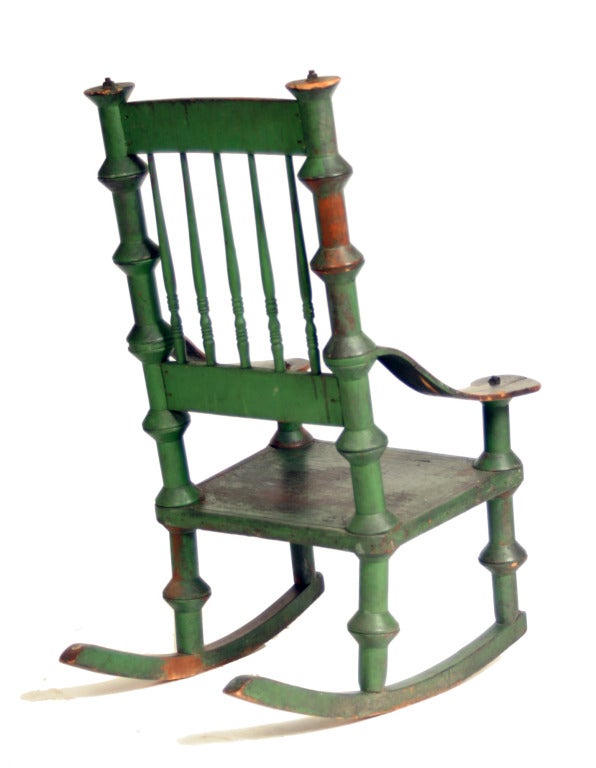 wooden spool rocking chair