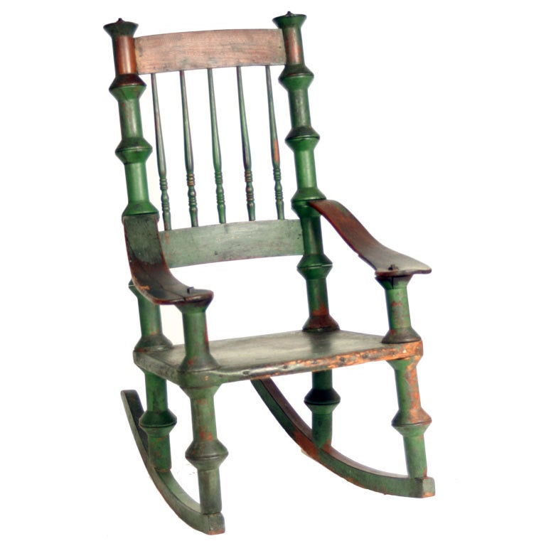 Vintage Spool Rocker in Original Paint