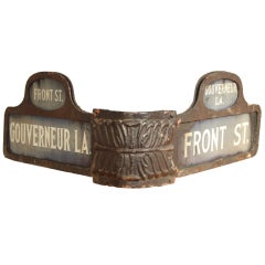 19th Century Lower Manhattan Corner Street Sign