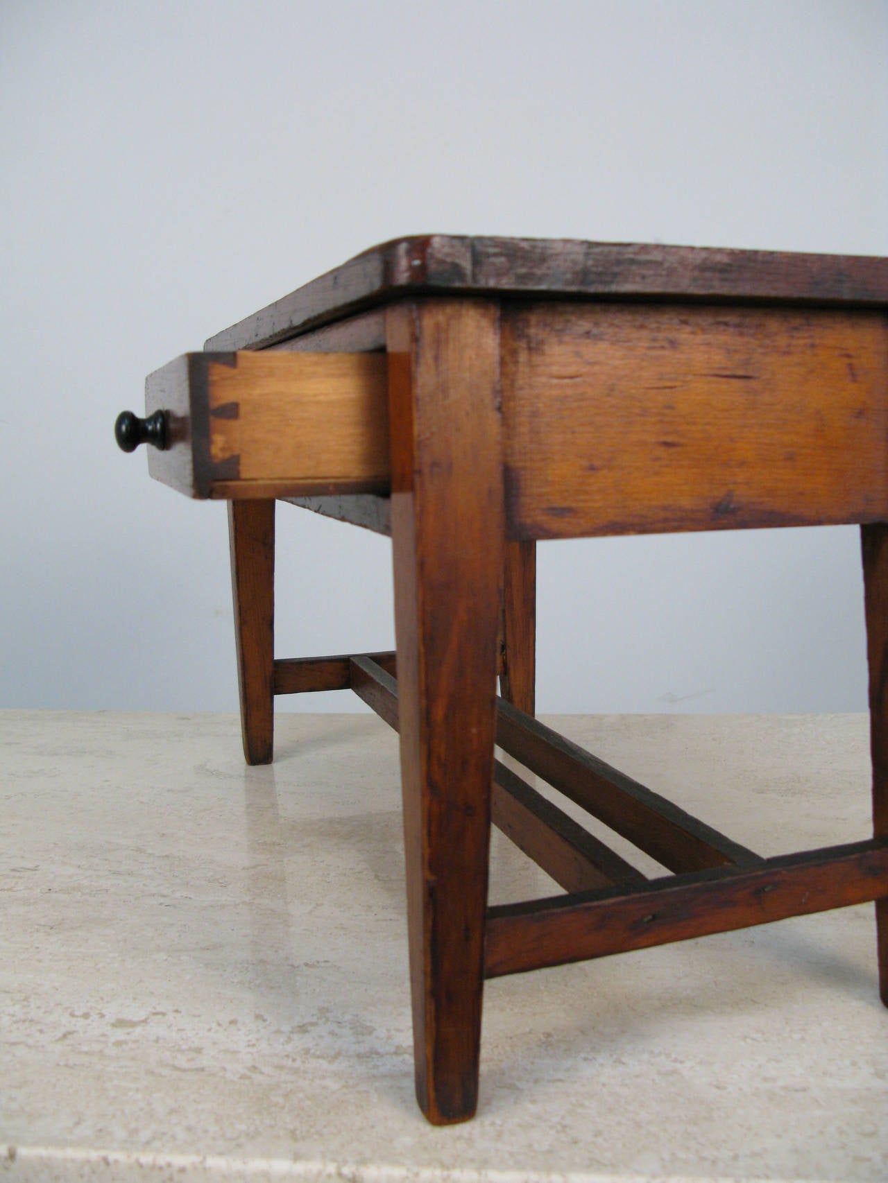 American 1870s Salesman Sample Two-Drawer Table