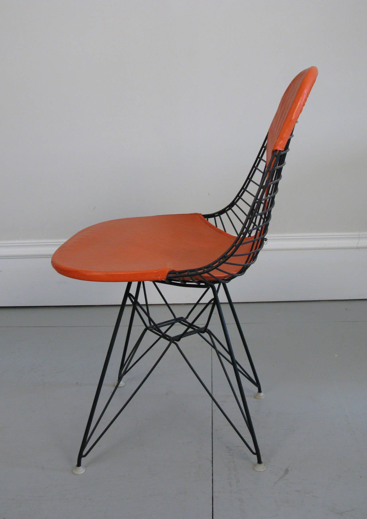 Mid-Century Modern Four 1950s Eames DKR Wire Chairs for Herman Miller