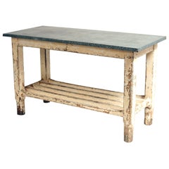 Vintage Galvanized Work Table Kitchen Island Vintage Galvanized Work Table Kitchen Island