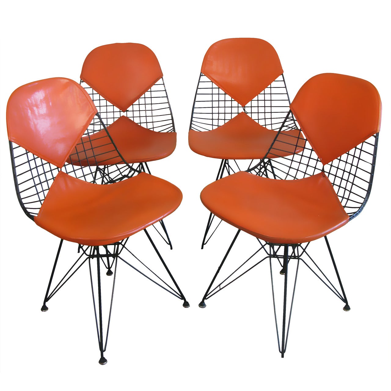Four 1950s Eames DKR Wire Chairs for Herman Miller