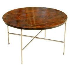 Round Patinated Copper Table