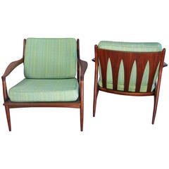 Pair of 1960s Milo Baughman Archie Lounge Chairs