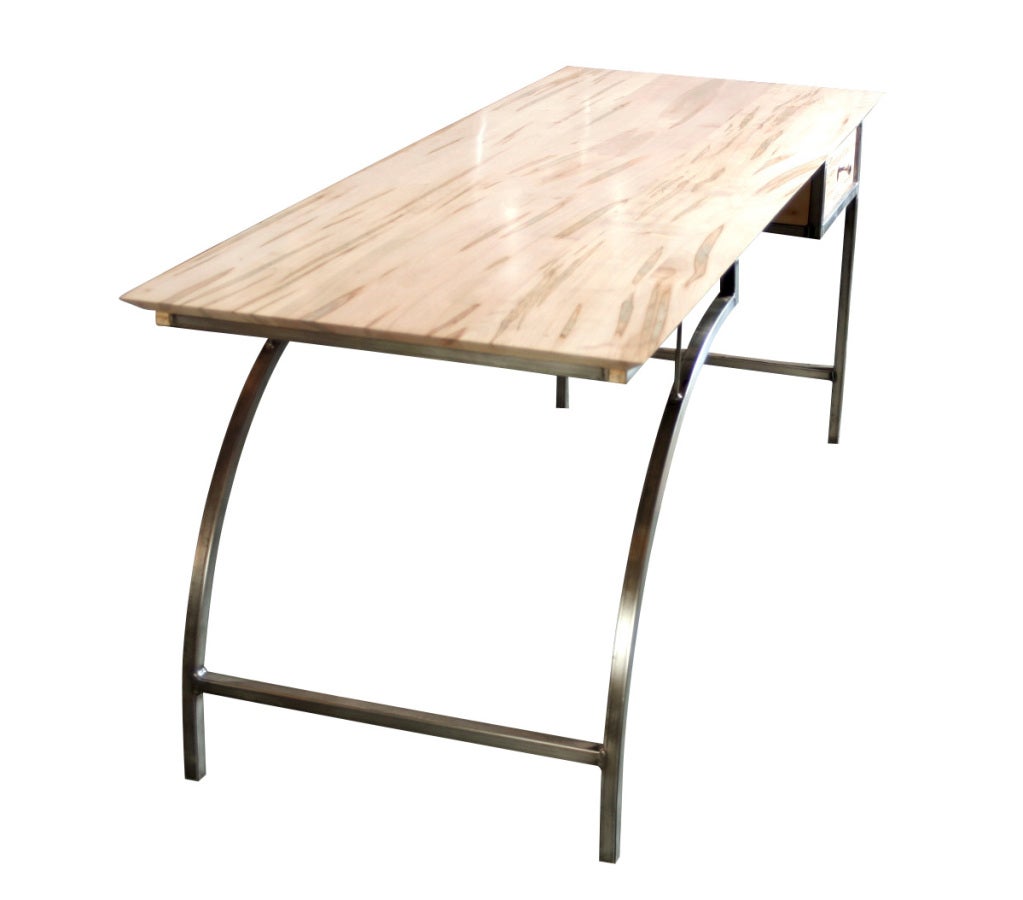 American Custom Spalted Maple Arched Leg Desk