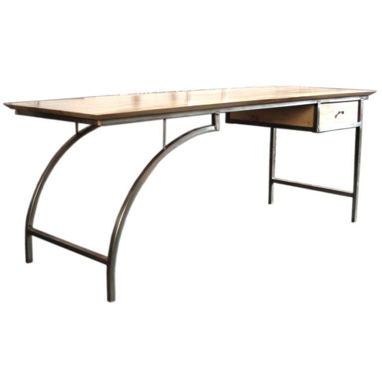 Custom Spalted Maple Arched Leg Desk