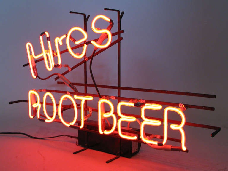 Modern 1960s Neon Advertisement for Hires Root Beer For Sale