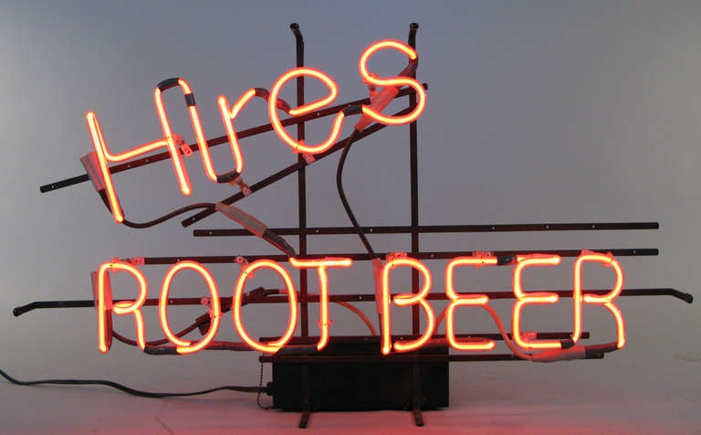 1960s Neon Advertisement for Hires Root Beer In Excellent Condition For Sale In Hudson, NY