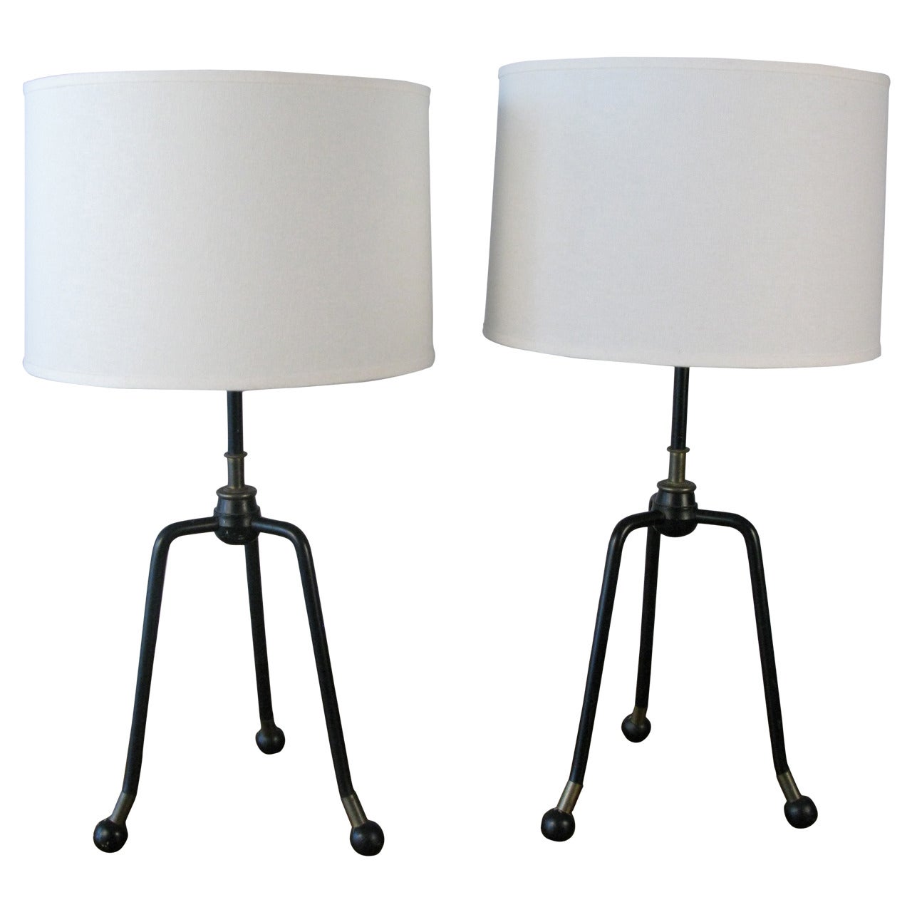 Pair of Mid-Century Iron Table Lamps