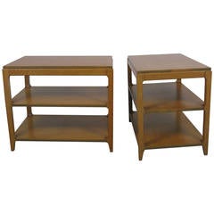 Pair of Mid-Century Tiered End Tables