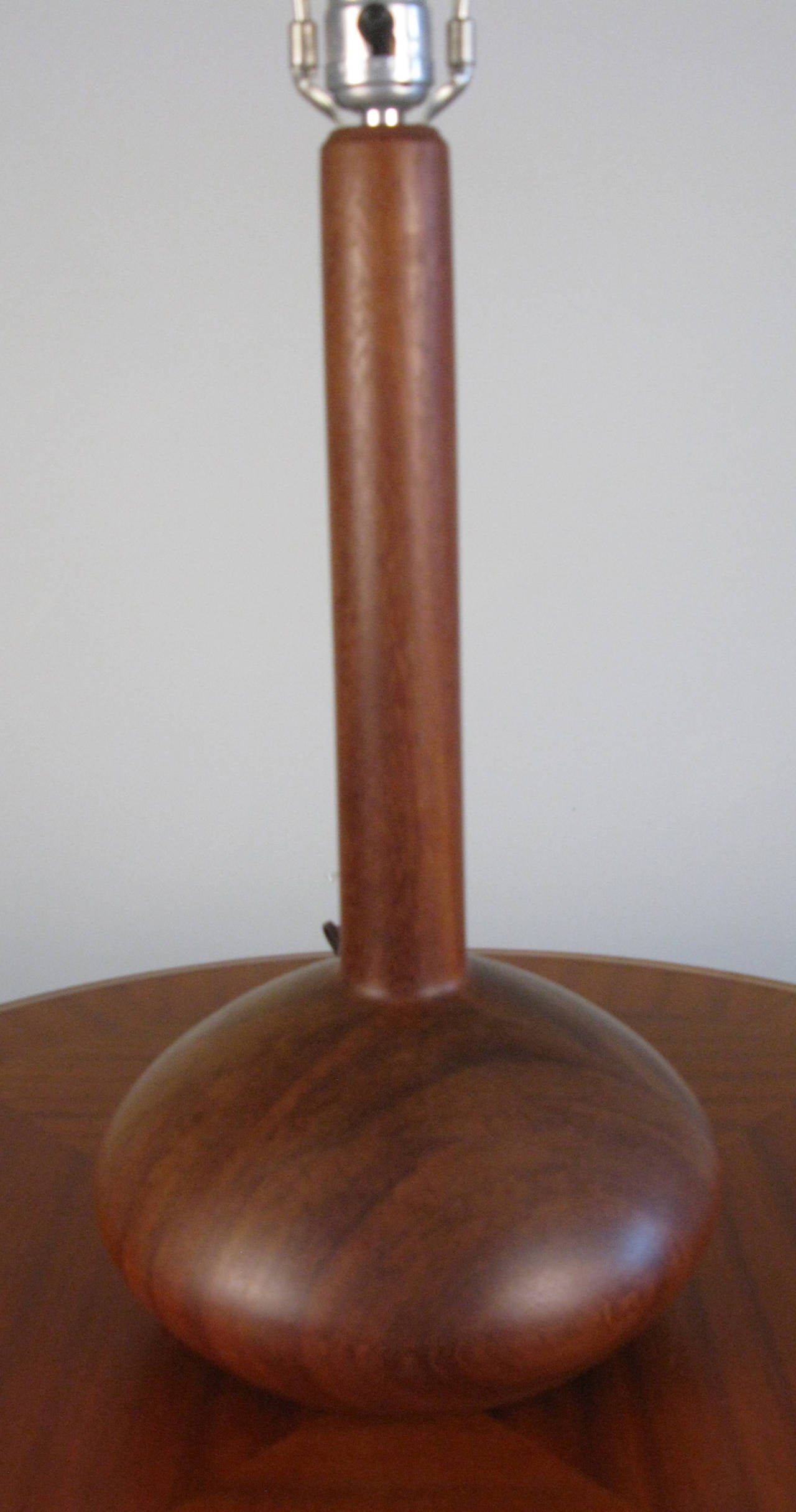 1960's Danish Walnut Table Lamp In Good Condition In Hudson, NY