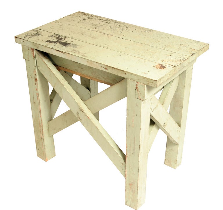 One Drawer Industrial Wood Work Table at 1stdibs