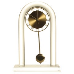 1970s Modernist Lucite Clock