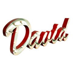 Vintage Lighted David Script Channel Letter Sign