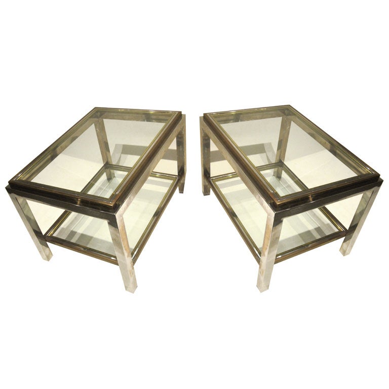 Pair of Maison Charles End Tables For Sale