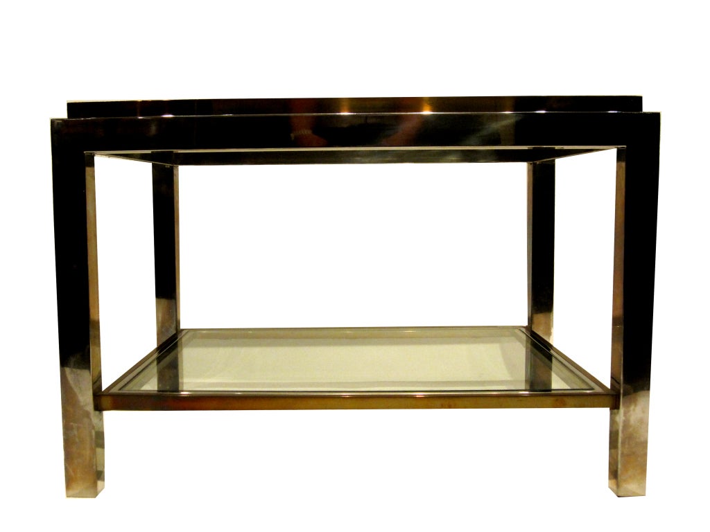 Bronze Pair of Maison Charles End Tables For Sale