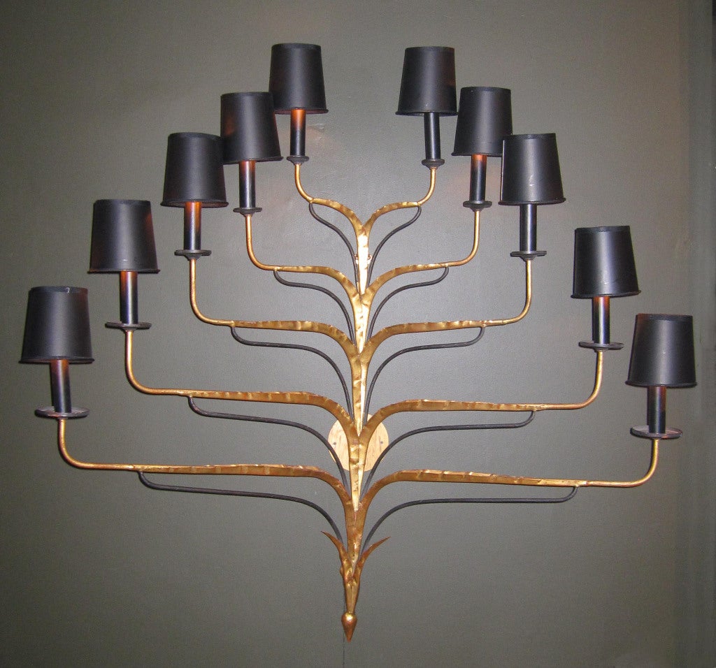 Pair of Gilt Iron Palladio Sconces