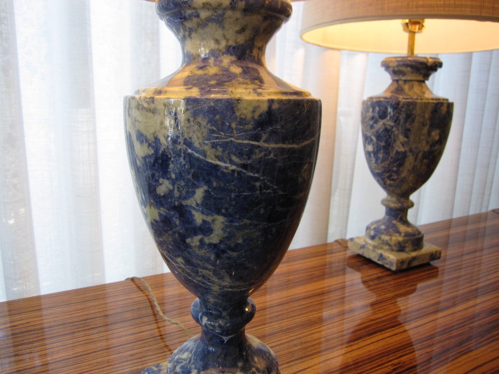Pair of Blue Sodalite Lamps 2