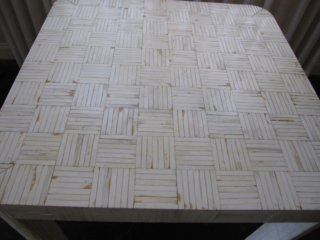 American Karl Springer Style Tesselated Bone Table For Sale