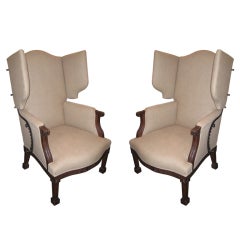 Antique French Nineteenth Century Reclining Wing Chair