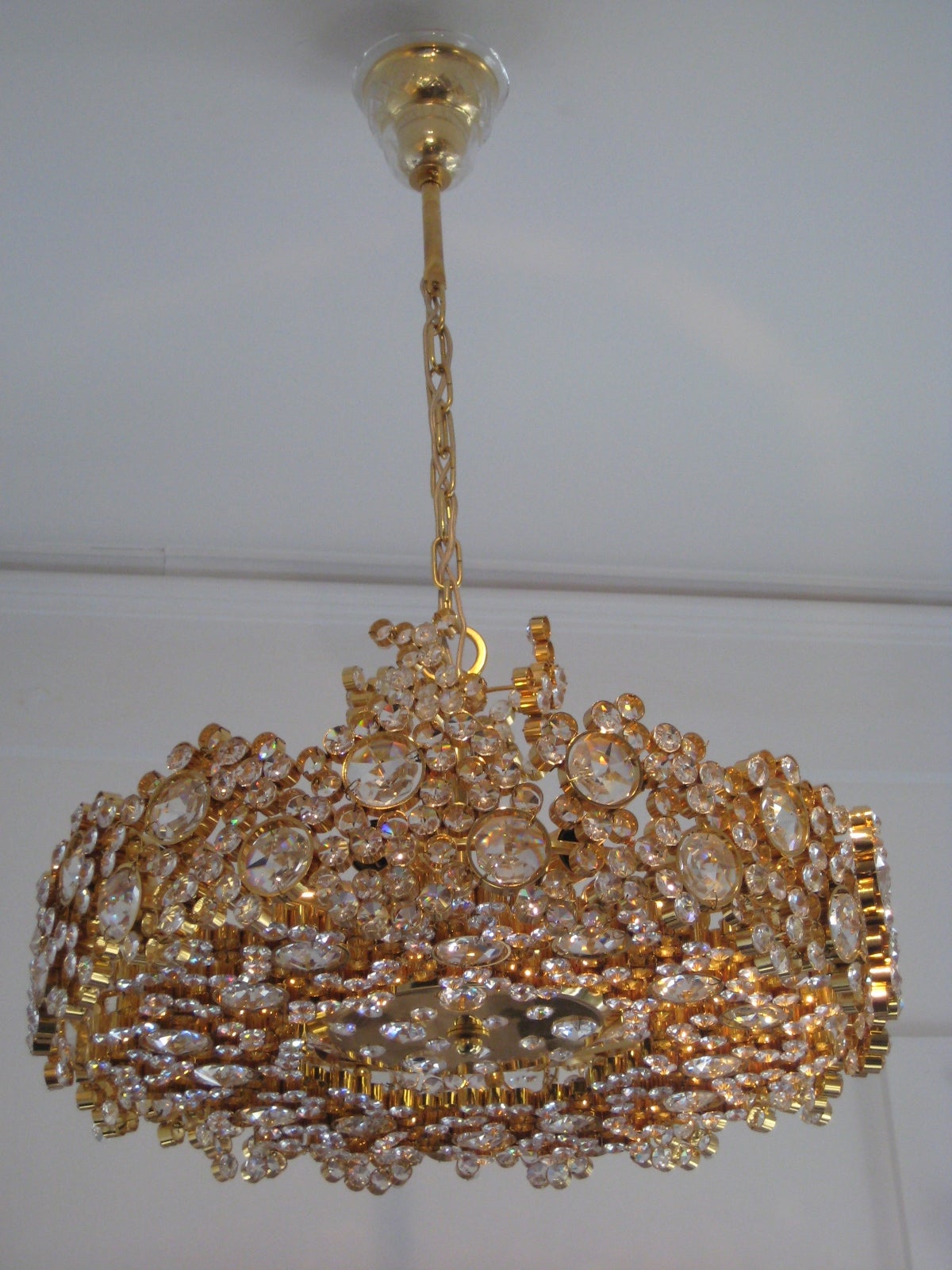 20th Century,  Gilded & Crystal Encrusted Palwa  Chandelier